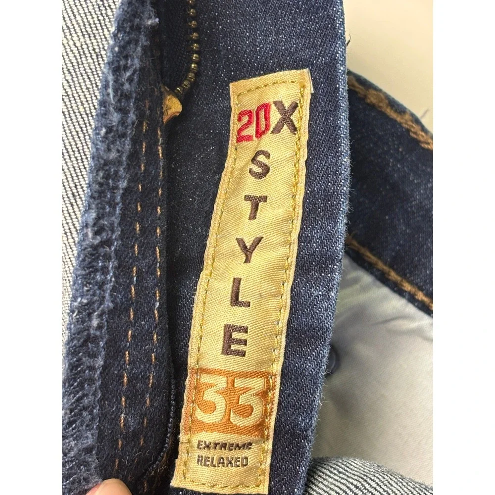 Wrangler 20X Style 33 Extreme Relaxed Jeans‎ Mens 38x30 Dark Wash Straight Leg